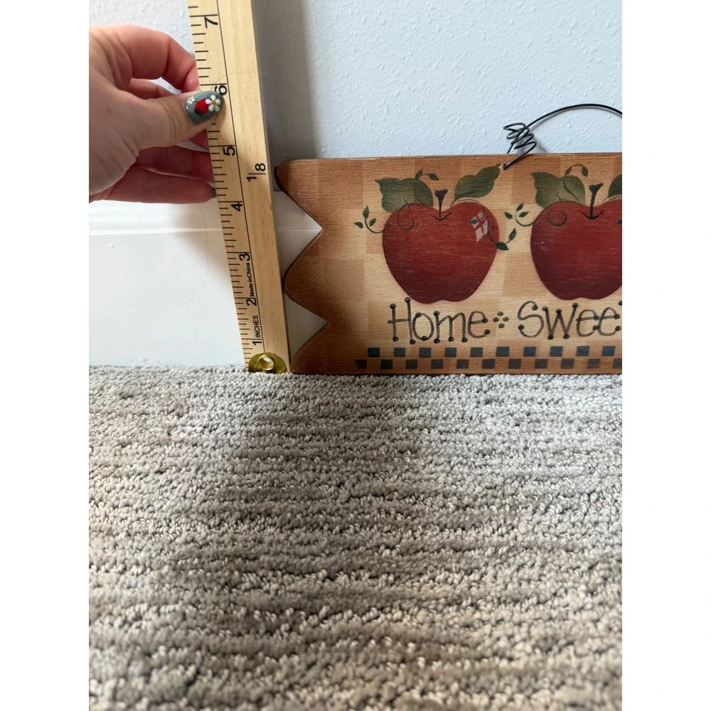 Country Folk Wurks Wooden Home Sweet Home Apple Sign Rustic Wall Decor USA